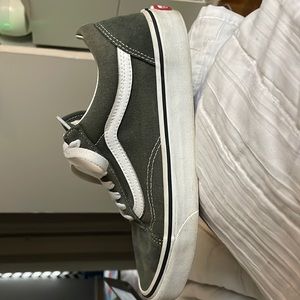 Women’s 8.5 Suade olive green vans. Gently used